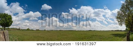 Panorama Wisseler Dünen Kalkar Germany on a sunny day in springtime