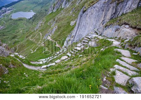 A Natural Serpentine Staircase In The Mountains