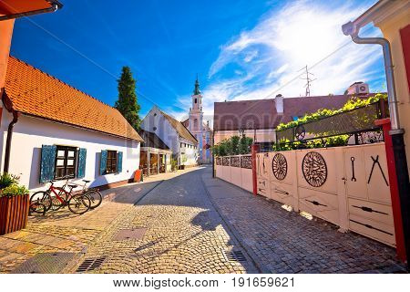 Colorful Street Of Baroque Town Varazdin View