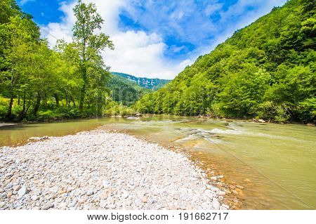 Beautiful landscape, canyon of Kupa river in Gorski kotar, Croatia