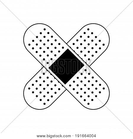 plaster cure band health care symbol vector illustration