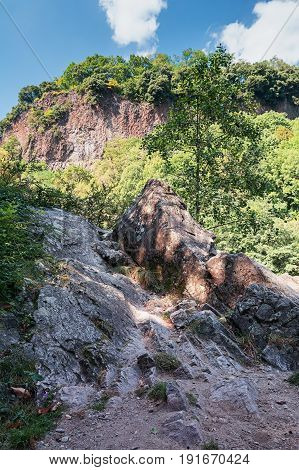 Beautiful mountain along the river Ardeche in France