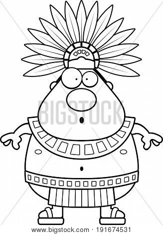 Surprised Cartoon Aztec King