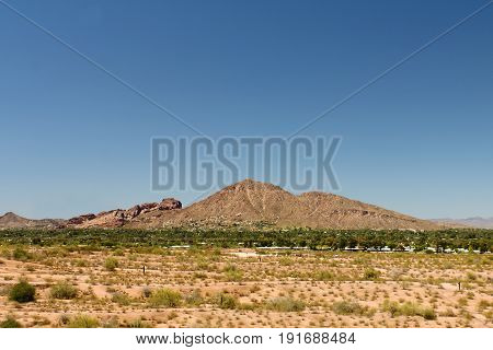 Camelback Mountain in Phoenix Arizona from Papago Park