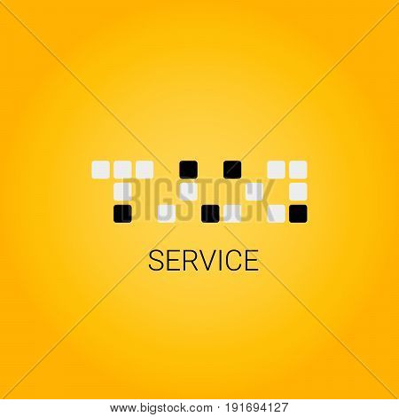 Taxi logo with cubes. Taxi service. Public transport symbol.