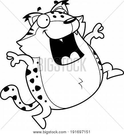 Cartoon Bobcat Jumping