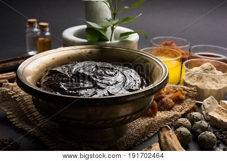 Indian Ayurvedic dietary supplement called Chyawanprash / chyavanaprasha  is a cooked mixture of sugar, honey, ghee, Indian Gooseberry (amla), jam, sesame oil, berries, herbs and various spices