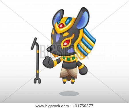 Little Anubis levitating with his wand illustration