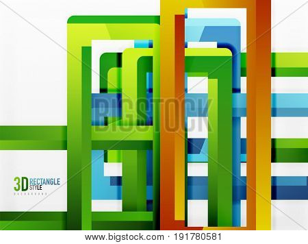 Rectangle tube elements, 3d background