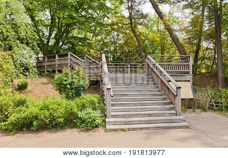 HIROSAKI JAPAN - MAY 23 2017: Site of former Neno Turret of Hirosaki Castle Japan. Castle was erected in 1611 by Tsugaru Nobuhira designated National Historic Site in 1952