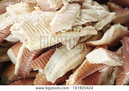 Preparation step thaii food striped snakehead fish Boiled fish fillet