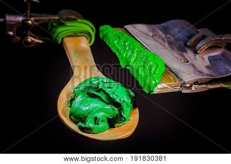 ink or paint for printing on fabric there are several types. The ink used for printing on dark fabric always use plastisol ink. it useful for white fabric too