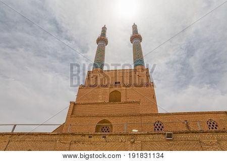 Yame mosque in old city Yazd has the tallest portal of all mosques in Iran.