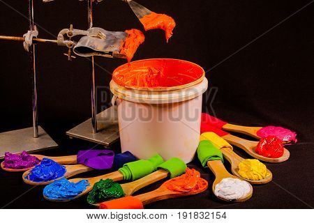 ink or paint for printing on fabric there are several types. The ink used for printing on dark fabric always use plastisol ink. it useful for white fabric too