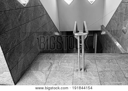 stairway in a building of a train station