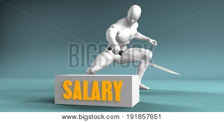 Cutting Salary and Cut or Reduce Concept 3D Illustration Render