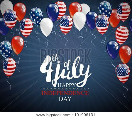 4th of July - Independence day celebration background with party balloons
