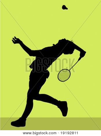 silhuett av badminton spelare