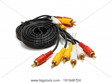 Video Audio connectors isolated on white background