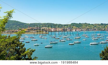 a view of the bay of Hendaye Pyrenees