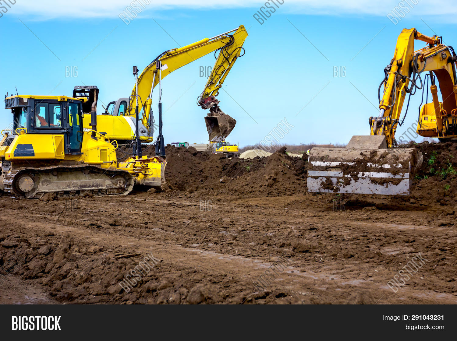 Two Excavators Image & Photo (Free Trial) Bigstock