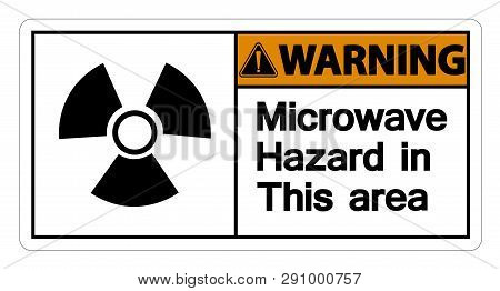 Wirning Microwave Hazard Sign On White Background