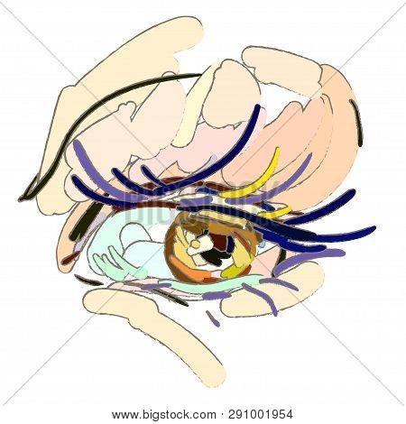 Eye Makeup. The Art Style, Brush Strokes.