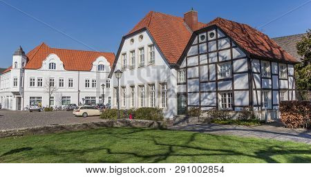 Historic Houses At The Central Square In Freckenhorst, Germany