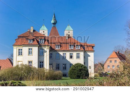 Castle And Garden In The Historic Center Of Freckenhorst, Germany