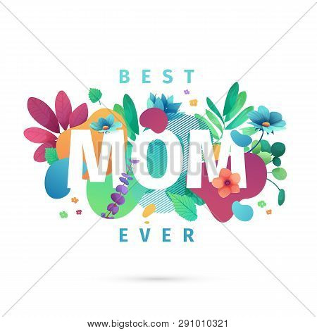 Modern Template Design For Mom Day Banner. Promotion Layout For Mothers Day Offer With Flower Decora