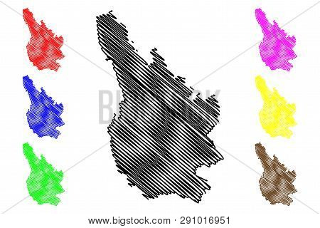 Caerphilly (united Kingdom, Wales, Cymru, Principal Areas Of Wales) Map Vector Illustration, Scribbl