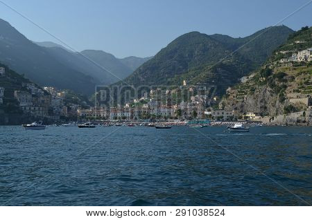 Travel To Italy. View Of The Amalfitan Coast.