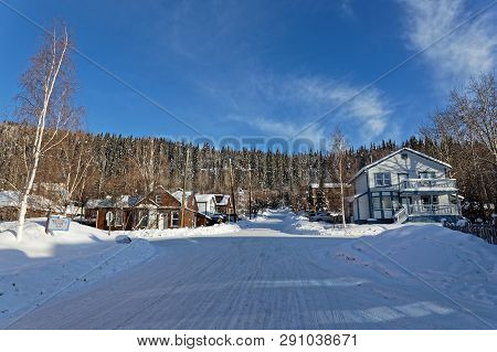 Dawson City, Yukon, Canada, March 10, 2019 : A Street Of The City, Linked To The Klondike Gold Rush 