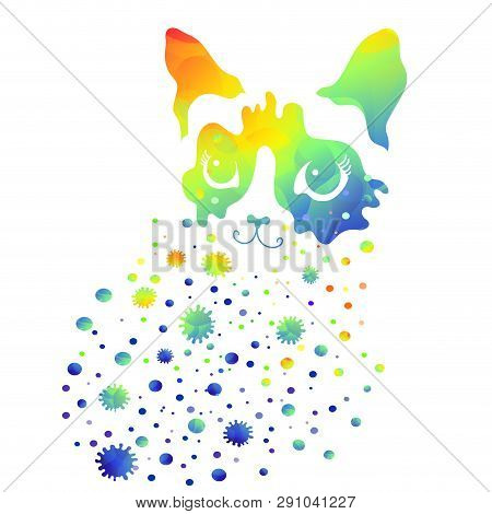 Cat Kitten Rainbow Graphics Abstract Illustration Vector