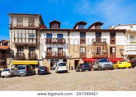 Beauty Buildings In The Centre Of Comillas Town In Cantabria Region Of Spain