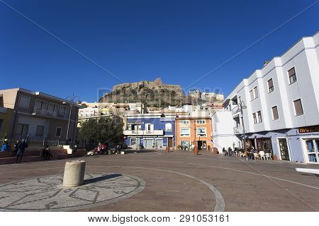 Castelsardo, Italy - January 01, 2019: Beautiful View Of Castelsardo Town In Sardinia, Italy