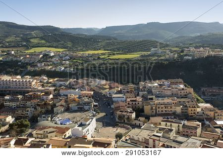 Castelsardo, Italy - January 01, 2019: Beautiful View Of Castelsardo Town In Sardinia, Italy