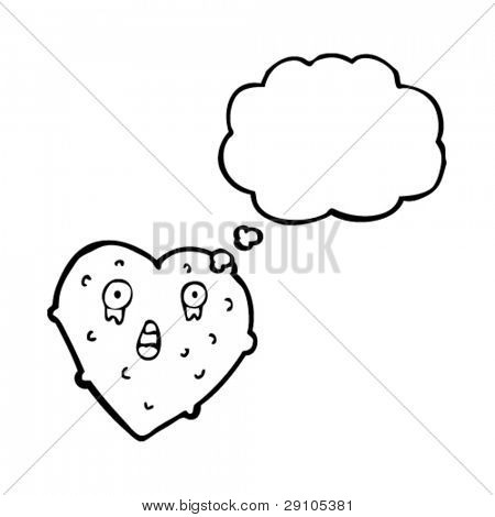 Cartoon Heart mit dachte Blase
