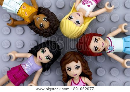 Tambov, Russian Federation - July 06, 2016 Five Lego Friends Girl Minifdolls - Andrea, Mia, Olivia, 