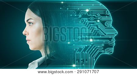 Artificial Intelligence And Cyberspace Concept