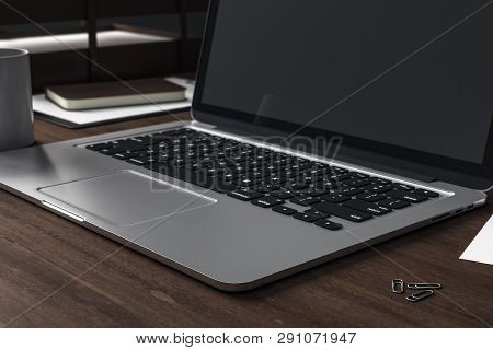 Wooden Table With Notebook