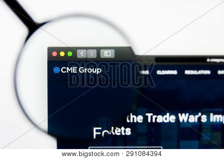 Los Angeles, California, Usa - 23 March 2019: Illustrative Editorial Of Cme Group Website Homepage. 