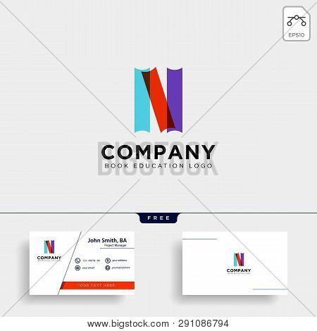 Book Initial N Simple Gradient Education Logo Template Vector Illustration Icon Element Isolated