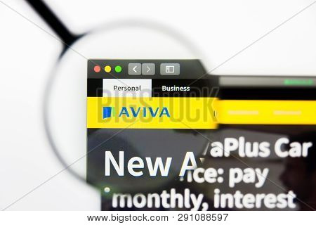 Los Angeles, California, Usa - 23 March 2019: Illustrative Editorial Of Aviva Website Homepage. Aviv