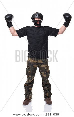 krav maga athete isoleret på hvid