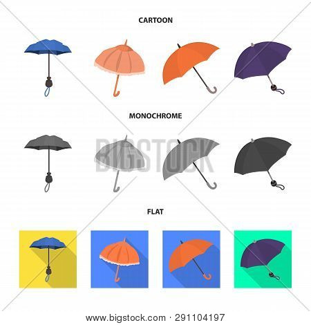 Vector Illustration Of Protection And Closed Sign. Collection Of Protection And Rainy Vector Icon Fo