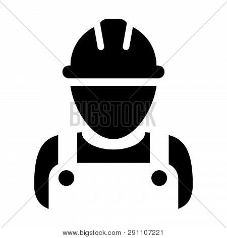 Industry Worker Icon Vector Male Construction Service Person Profile Avatar With Hardhat Helmet And 