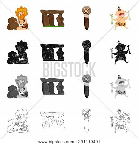 Vector Illustration Of Evolution  And Prehistory Sign. Collection Of Evolution  And Development  Sto