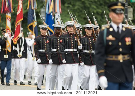 Washington, D.c., Usa - May 28, 2018: The National Memorial Day Parade, Members Of The United States