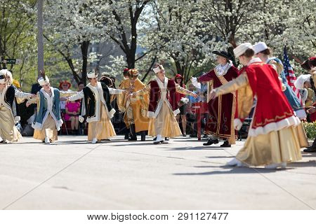 Chicago, Illinois, Usa - May 05, 2018 Members Of Polonia, Polish Folk Song And Dance Ensemble, Weari